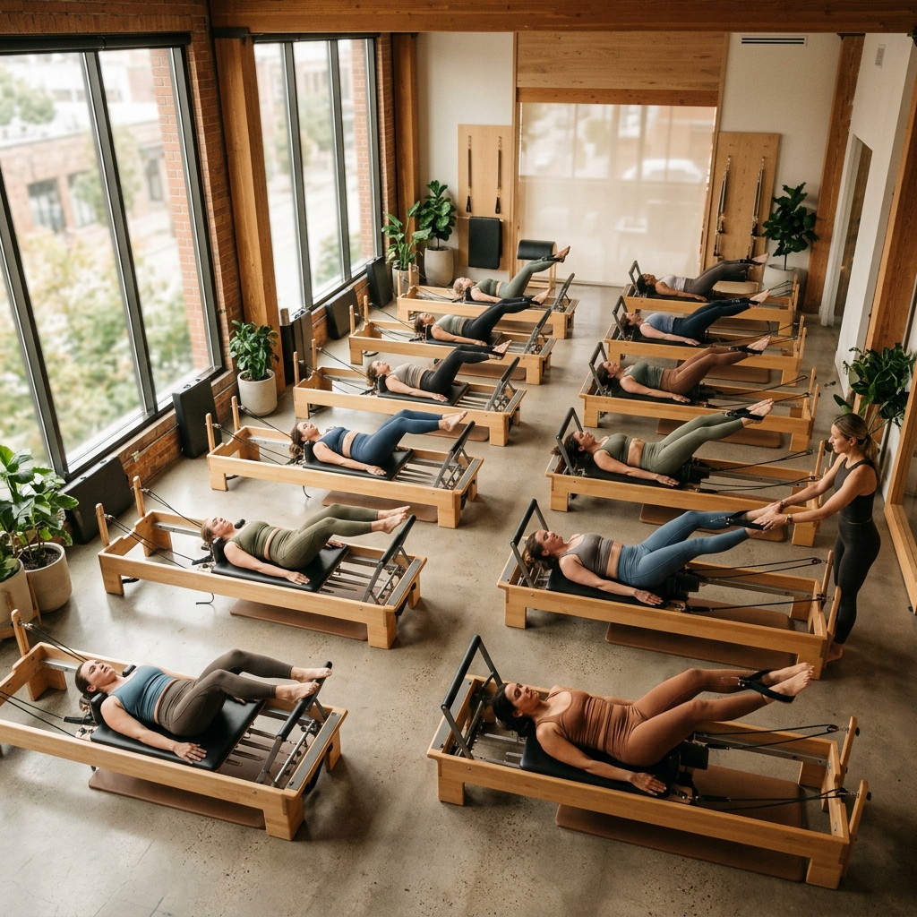 Pilates reformer group class